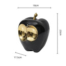 GobekUsa Golden Apple Sculpture: Abstract Ceramic Handicraft Simulated Fruit Figurine Home Decor.