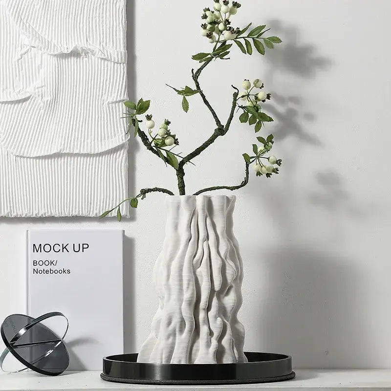 GobekUsa Abstract Irregular Trunk Fold Ceramic Vase for Home Decor, photo 2 of 8