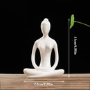 Abstract white porcelain yoga figure living room decor sculpture by Decorbites