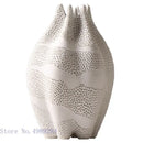 GobekUsa Dot Pattern Ceramic Vase: Handmade Abstract Geometric Home Decoration