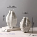 GobekUsa Dot Pattern Ceramic Vase: Handmade Abstract Geometric Home Decoration