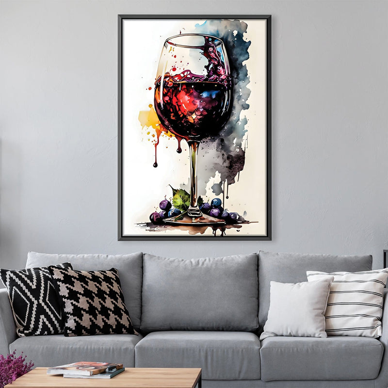 Abstract Wine Glass Canvas