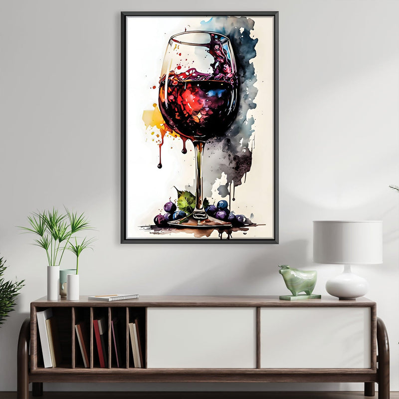 Abstract Wine Glass Canvas