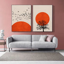 Abstract winter landscape canvas print living room wall art