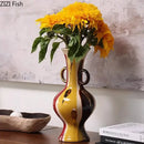 GobekUsa Ceramic Vase Plant Pots: Creative Floral Arrangement Ornaments for Aesthetic Room Decor