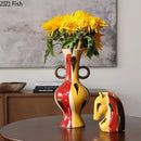 GobekUsa Ceramic Vase Plant Pots: Creative Floral Arrangement Ornaments for Aesthetic Room Decor
