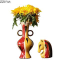 GobekUsa Ceramic Vase Plant Pots: Creative Floral Arrangement Ornaments for Aesthetic Room Decor