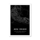 Abu Dhabi Black Map Canvas