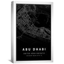 Abu Dhabi Black Map Canvas