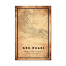 Abu Dhabi Vintage Map Canvas