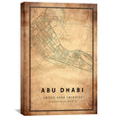 Abu Dhabi Vintage Map Canvas