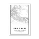 Abu Dhabi White Map Canvas