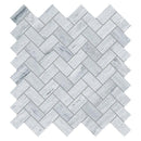 Abyssal Pearl Honed Herringbone 1x2 Marble Mosaics 11x11