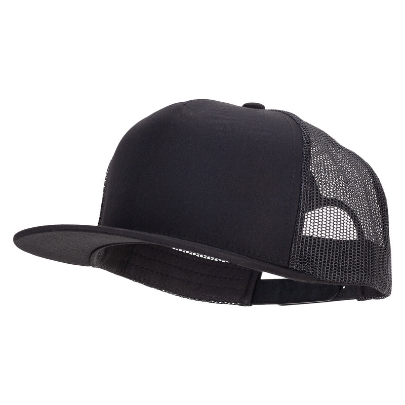 Big Size 5 Panels Mesh Flat Bill Snapback