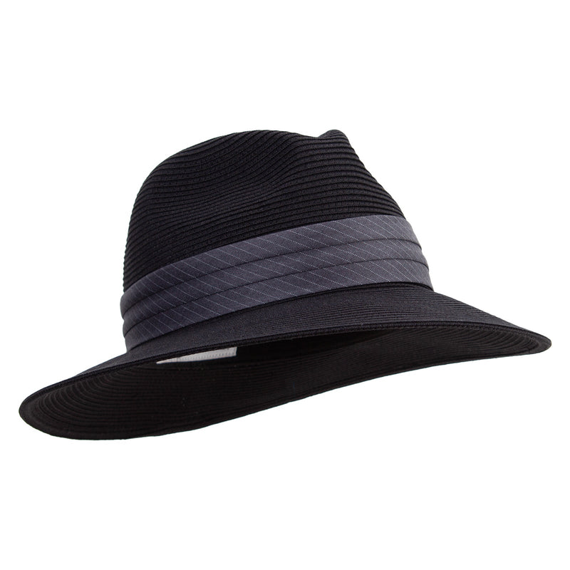 Washable Panama Hat with Stripe Band