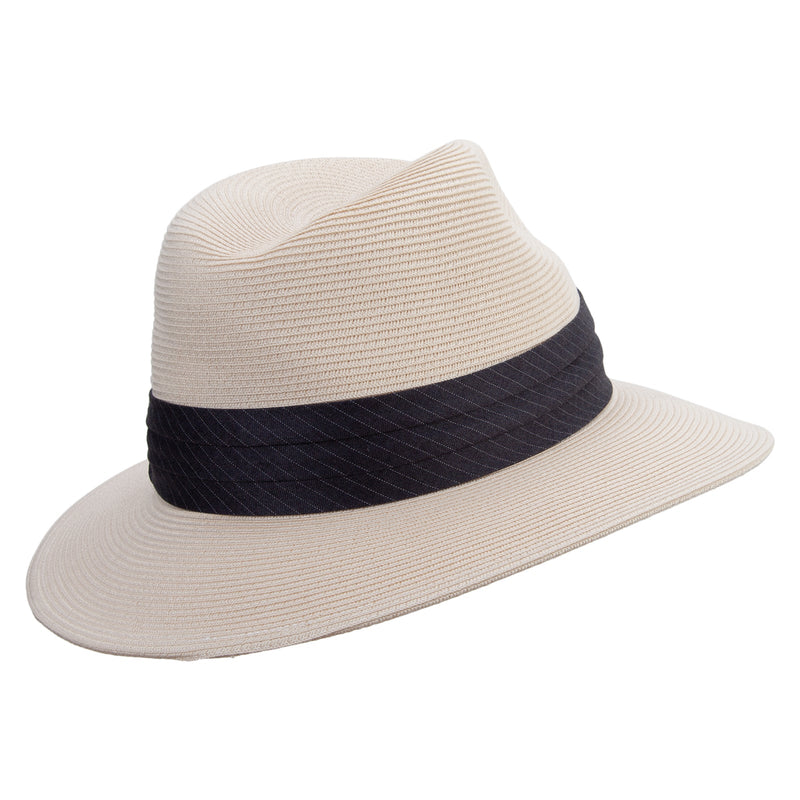 Washable Panama Hat with Stripe Band
