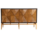 Capri - 4 Door Accent Cabinet - Brown / Gold