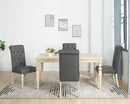 Amonia - 5 Piece Dining Set, Turned-Leg Dining Table With 4 Tufted Chairs - Beige Brown by HouseOfZazla