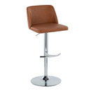 Toriano - Contemporary Adjustable Barstool With Swivel & Rounded T Footrest (Set of 2) by HouseOfZazla