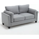 68.5" Modern Style Button Tufted Linen Upholstered Loveseat Sofa, Two Seat Sofa Couch, Living Room Sofa for Home or Office, Gray