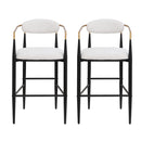 Upholstered Bar Stools With Backs for Kitchen Island (Set of 2) - Beige by HouseOfZazla