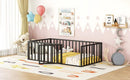 Metal Floor Bed Frame With Fence And Door by HouseOfZazla