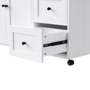 K&K 74.8" Kitchen Island with Extendable Dining Table