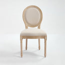 French Country Dining Chairs Set of 2 with Upholstered Round Back