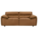 Buxton Top Grain Leather Upholstered Loveseat Orange