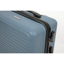 3 Piece Luggage Sets ABS Lightweight Suitcase with Two Hooks, Spinner Wheels, TSA Lock, (20/24/28) Blue