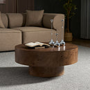 31.49" Burl Wood Veneer Round Coffee Table by HouseOfZazla
