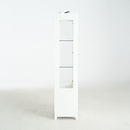Modern Upholstered Glass Display Cabinet With Adjustable LED Light - White by HouseOfZazla
