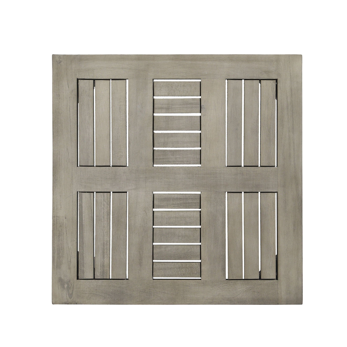 Dexterity Outdoor Square Side Table with Wood Frame - Gray, photo 5 of 7