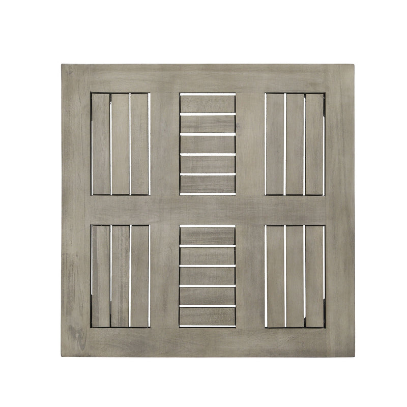 Dexterity Outdoor Square Side Table with Wood Frame - Gray, photo 5 of 7