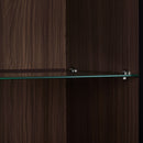 Modern Minimalist Tall Lighted Display Cabinet With Tempered Glass Door - Black / Dark Walnut by HouseOfZazla