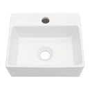Ceramic Rectangle Wall Mount Bathroom Sink With Single Faucet Hole by HouseOfZazla