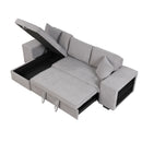 Modern L-Shape 3 Seat Reversible Sectional Couch, Pull Out Sleeper Sofa With Storage Chaise And 2 Stools For Living Room Furniture Set by HouseOfZazla