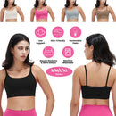 Women Strap Sport Bras Padded StrappyÊCrop Square Neck Low Impact Bras SexyÊFitnessÊTank Tops with Removable Pads Flat Straps for Gym Yoga Workout Run