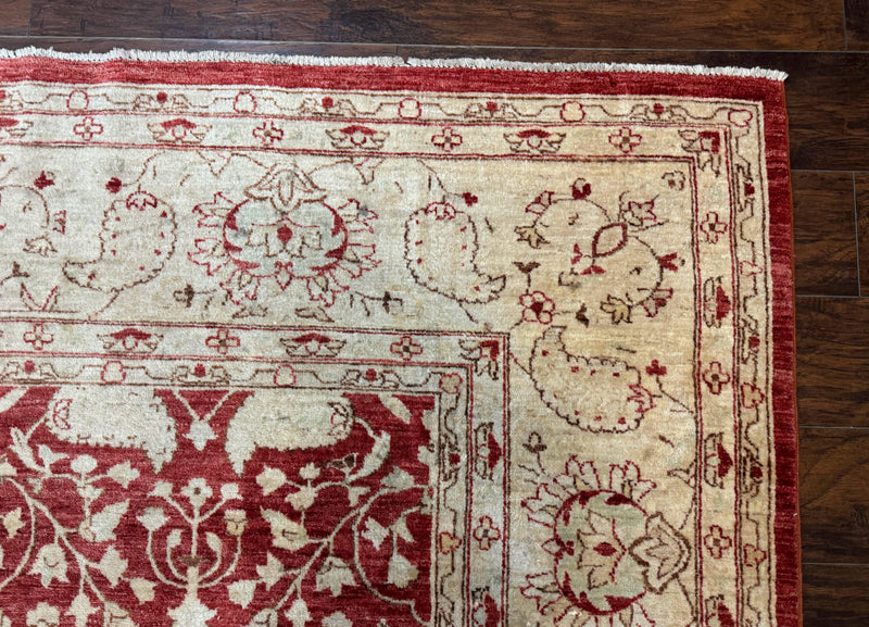 Pakistani Chobi Rug 8x10, Red, Handmade