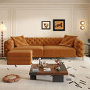 3 In 1 Convertible Sleeper, Deep Seat Pull Out Sofa Bed, Button Tufted