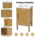 Bathroom Cabinet With Sink, Adjustable Shelf, Soft Closing Hinges - Natural Wood by HouseOfZazla