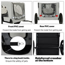 Outdoor Heavy Duty Collapsible Pet Bike Trailer with 16-Inch All-Terrain Wheels