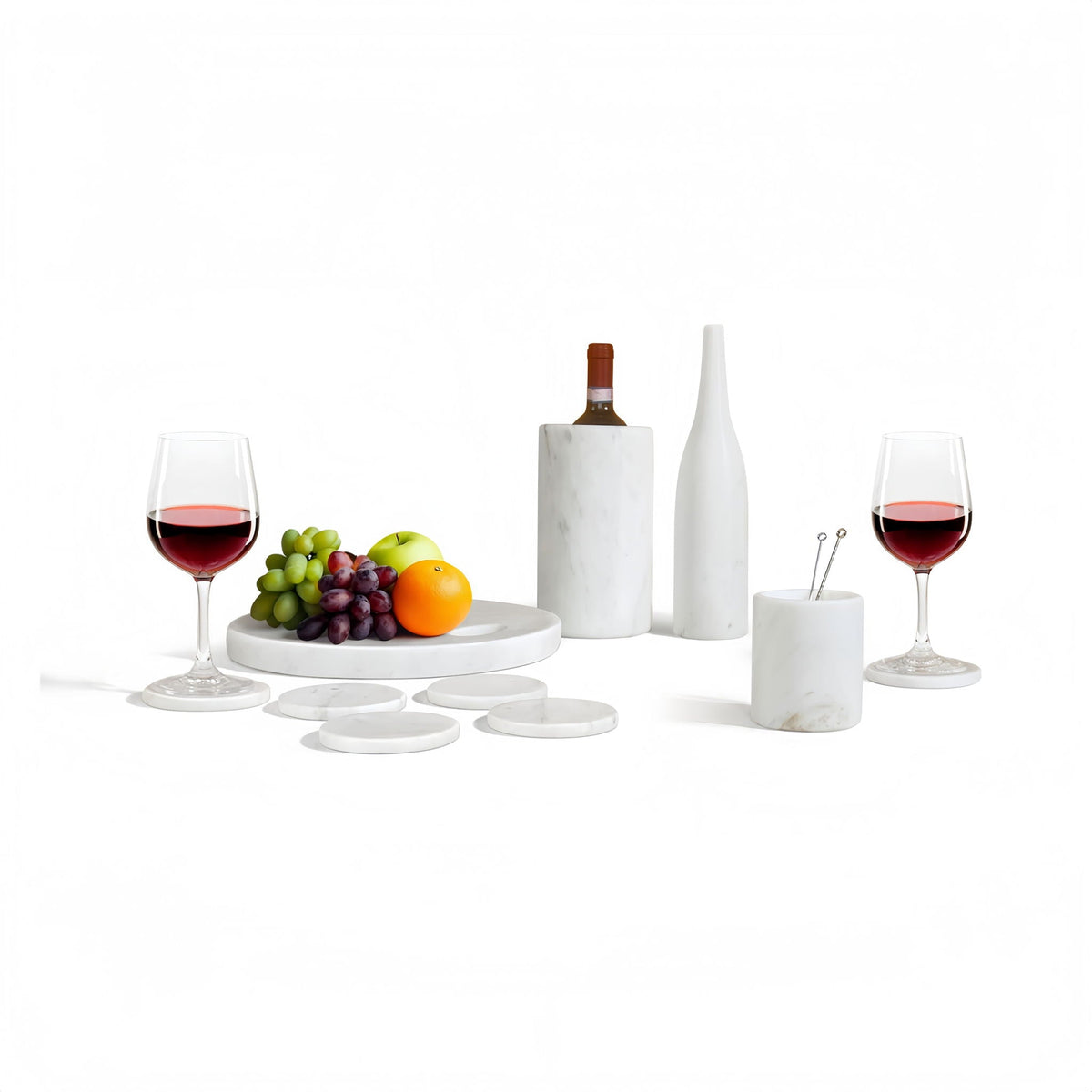 10 Pieces Luxury Natural Marble Dining Room Accessories Set, photo 25 of 33