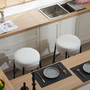 24" Tall, Round Bar Stools, Set of 2 - Contemporary upholstered dining stools for kitchens, coffee shops and bar stores - Includes sturdy hardware support legs