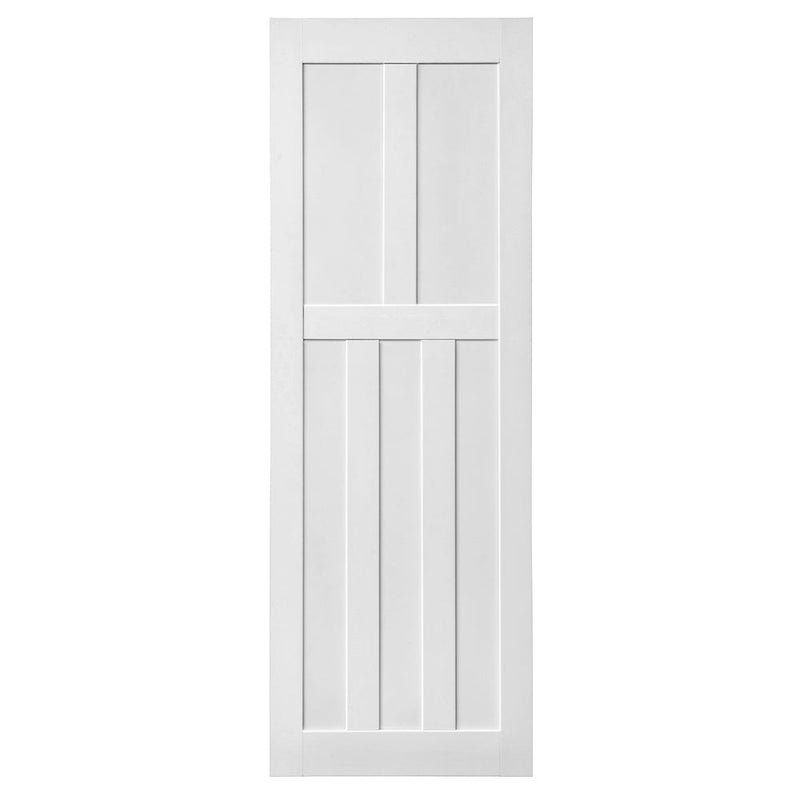 36" x 80" Five Panel Wood Primed Standard Door Slab, DIY Unfinished Solid Wood Paneled Door, Interior Single Door Slab