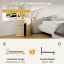 King Size Bed Frame with Boucle Fabric and Thick Headboard by HouseOfZazla