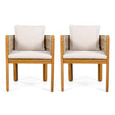 Outdoor Dining Chairs With Mix Rope Handles (Set of 2)