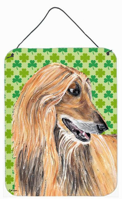 Afghan Hound St. Patrick's Day Shamrock Wall or Door Hanging Prints SC9502DS1216