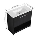 Modern Bathroom Vanity With Ceramic Sink, Freestanding Cabinet, Soft Closing Doors by HouseOfZazla