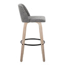 Toriano - Mid-Century Modern Fixed Height BarStool With Round Footrest (Set of 2) by HouseOfZazla
